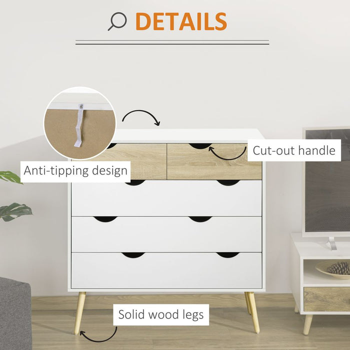 Premium 5 Drawer Chest - Spacious Storage Unit for Bedroom - High-Quality.