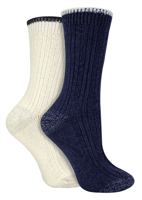 Wildfeet - Ladies 2 Pack Cashmere Bed Socks