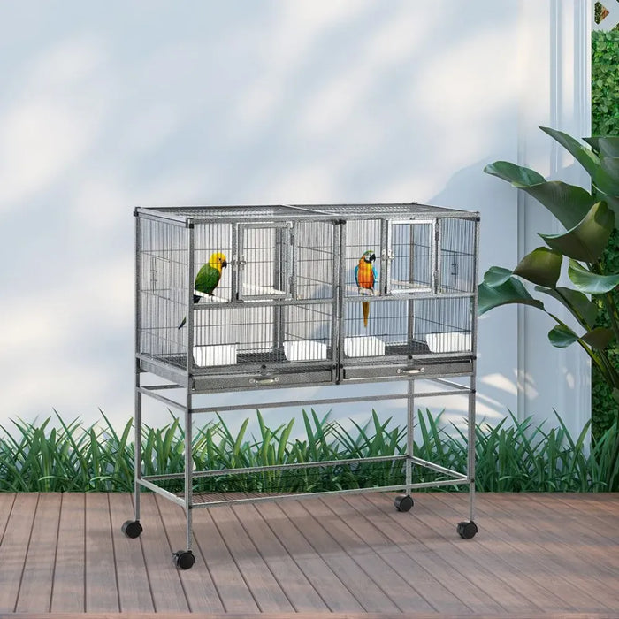 Large Bird Cage for Finch Canaries Parakeets Cockatiels W/ Food and Water Bowls