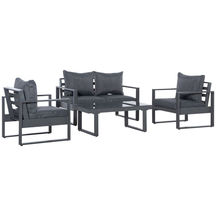 Premium Aluminum Outdoor Furniture Set - Table, Cushions Included