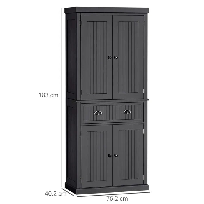 Space-Saving Freestanding Kitchen Storage Cabinet - Black