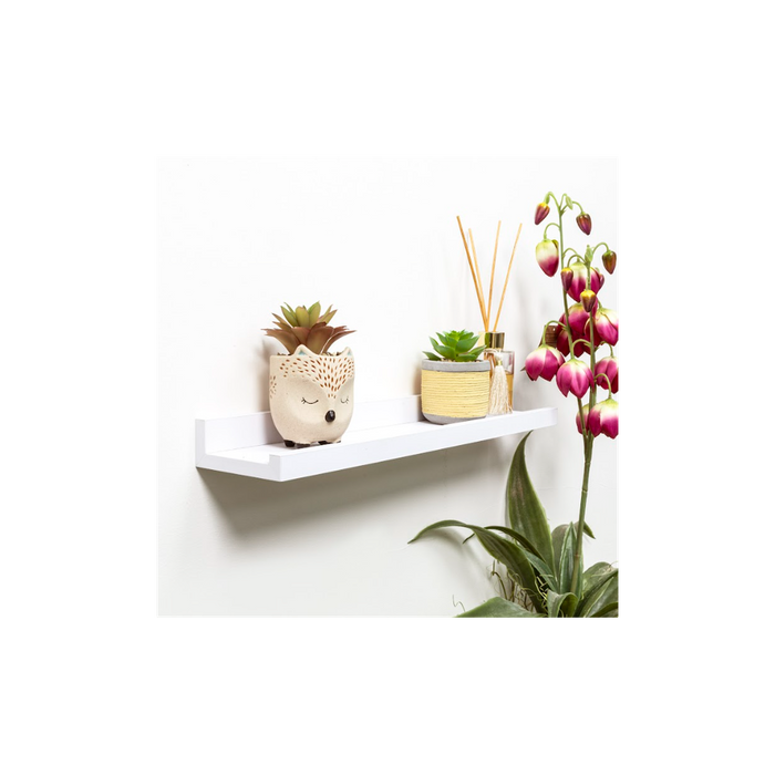 Premium Single Photo Floating Shelf Set - High-Quality White Wall Décor - 48cm - CHELF