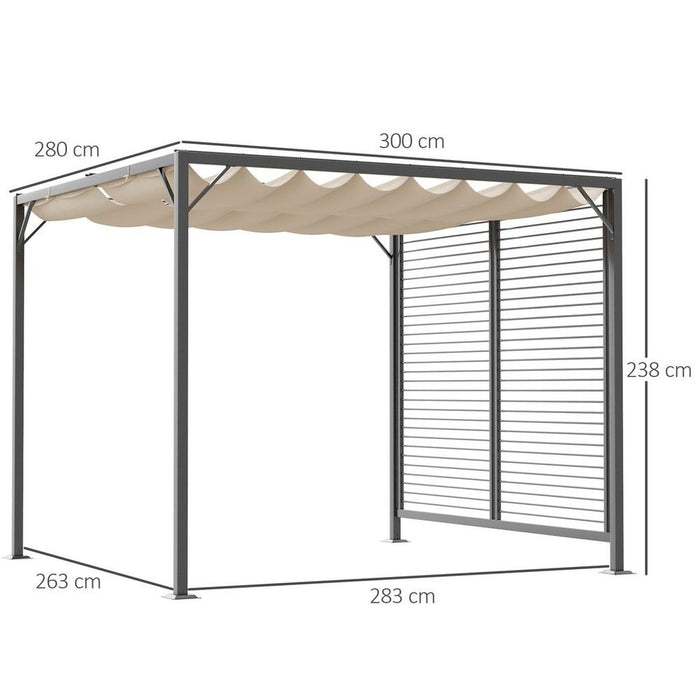 Premium Metal Pergola Patio Sun Shelter with Grape Design, Retractable Canopy, and UV Cut