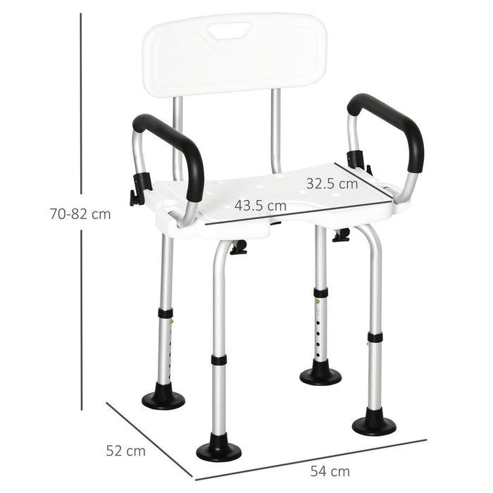 Adjustable Shower Stool with Suction Foot Pads for Elderly Disabled