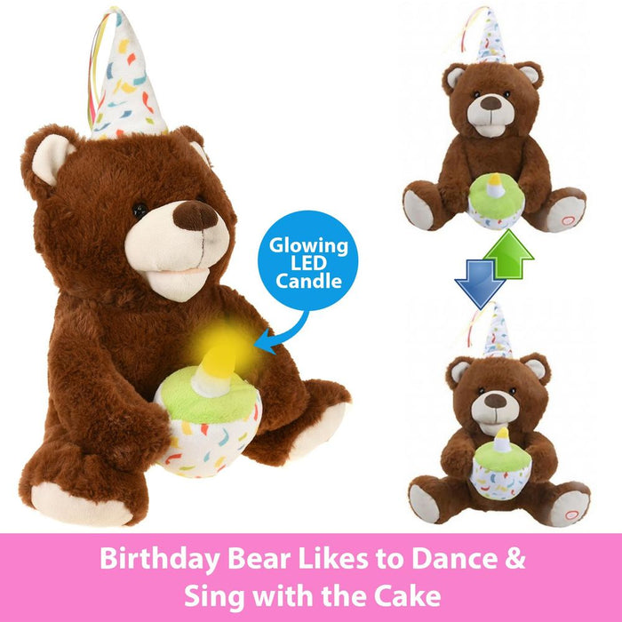 Animated Singing Birthday Teddy Bear - High Quality Plush, Moving Head, Sings Happy Birthday - Perfect Gift