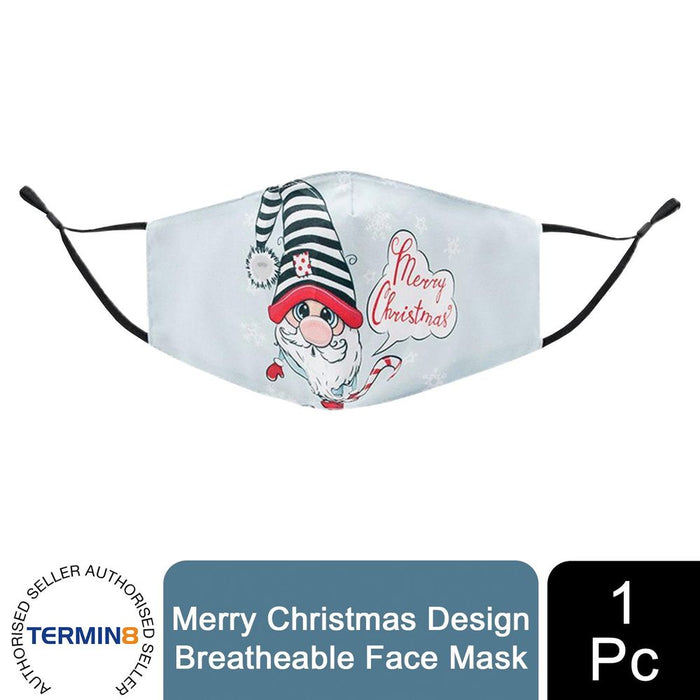 Termin8 Unisex Face Mask Printed Christmas Design, Lightweight & Breathable