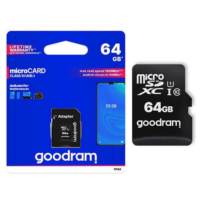 GOODRAM Micro SD Class 10 Memory Card with SD Adapter