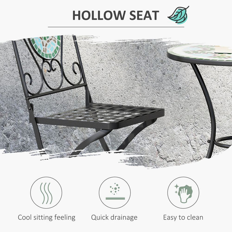 Premium 3pc Bistro Set: Folding Chairs, Patio Furniture, Outdoor - High Quality!