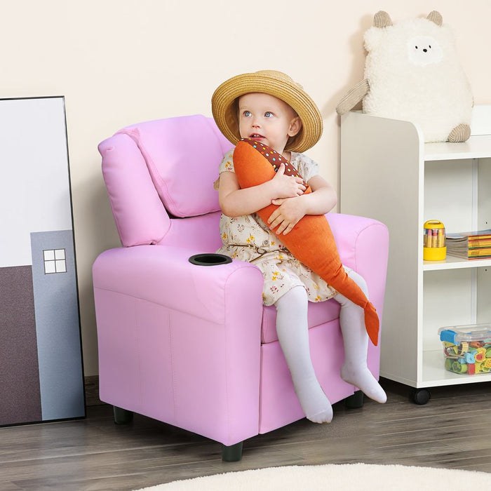 Premium Kids Recliner Armchair - Fun & Comfort for Boys, Girls - Sturdy, Safe, Stylish - HOMCOM