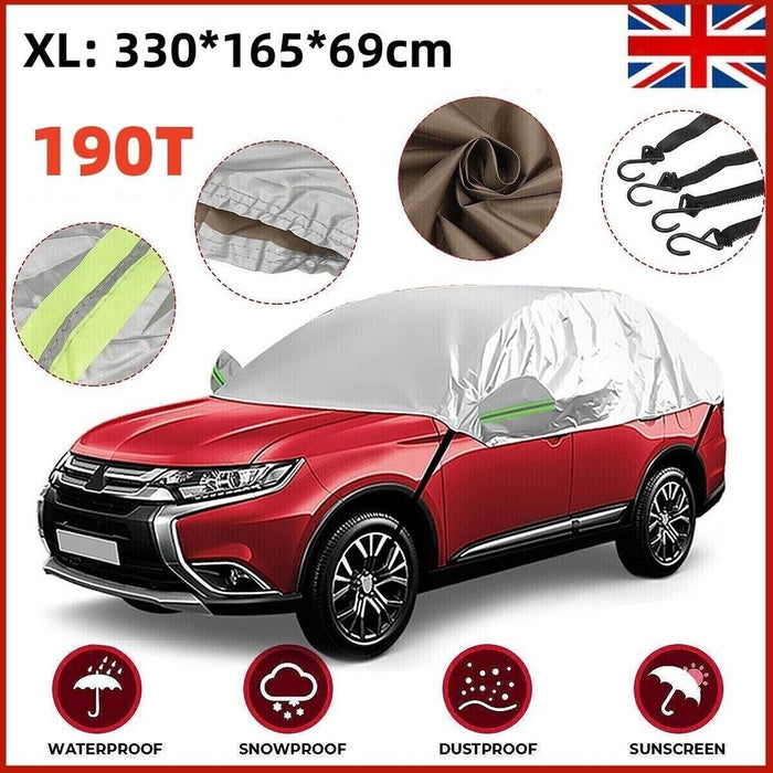 Half Car Cover Top Roof Sun UV/Rain Protection Waterproof Outdoor Universal 190T