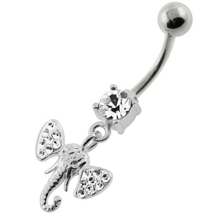 Multi Jeweled Elephant Head Belly Button Piercing