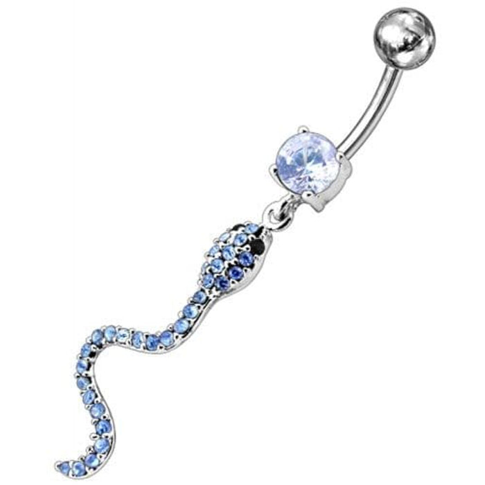 Jeweled Snake Dangling Belly Ring