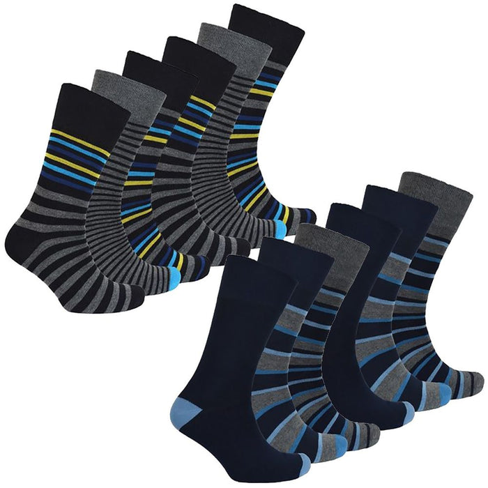 Mens 12 Pack Bamboo Non Elastic Design Socks