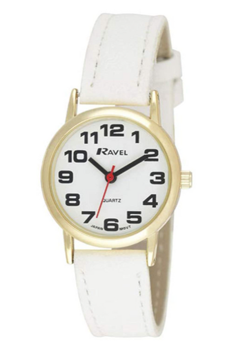 Ravel Mens White Dial Leather Strap Watch R0105.34.1A - Professional Quality