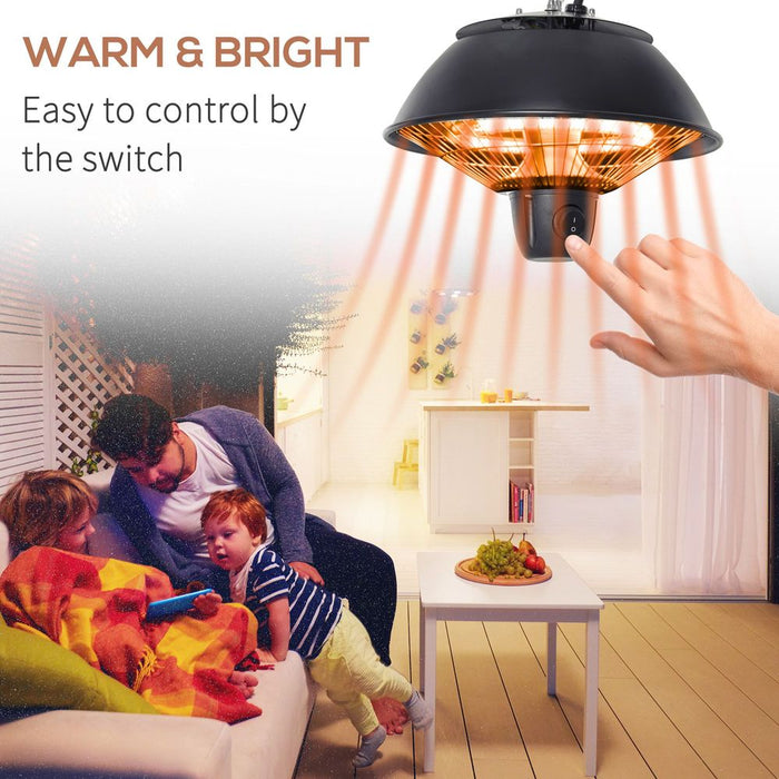 Outsunny 600W Patio Ceiling Electric Heater - Black