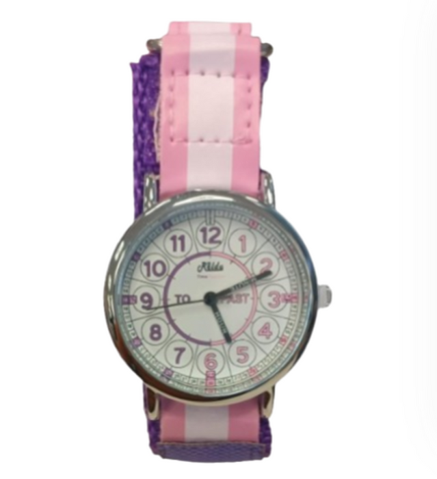 Relda Girls' Time Teacher Watch REL81 | Velcro Strap | Quartz Movement | Adjustable Buckle