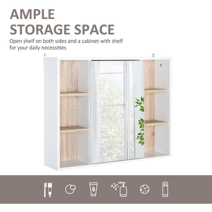 Bathroom Storage Cabinet: Wall Mount, Mirror Door, Adjustable Shelf