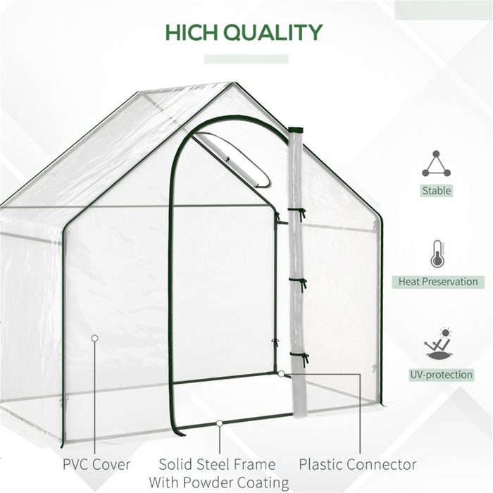 Mini Walk-in Greenhouse | UV-resistant PE plastic cover | Transparent 180L x 100W x 168H cm