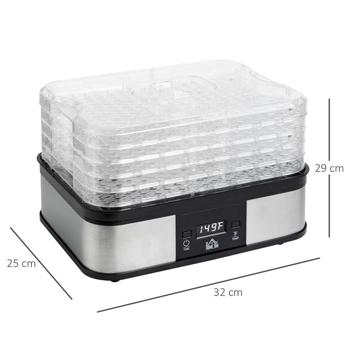 Premium Stainless Steel Food Dehydrator | 5-Tier | Timer | LCD Display | Efficient & Durable