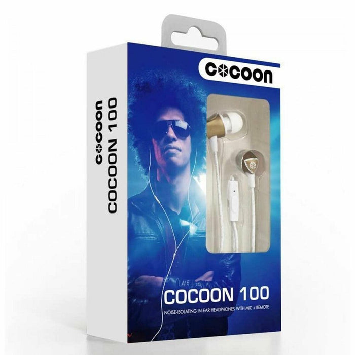 Cocoon 100 Series In-Ear Headphone - Gold | Noise-Isolating, Tangle-Free, High-Quality Audio