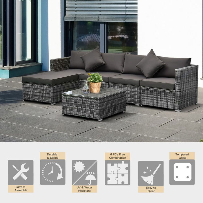 Premium Rattan Furniture Set: 5-Seater Sofa, Chairs & Table - High Quality & Stylish Design - Perfect for Outdoor Living