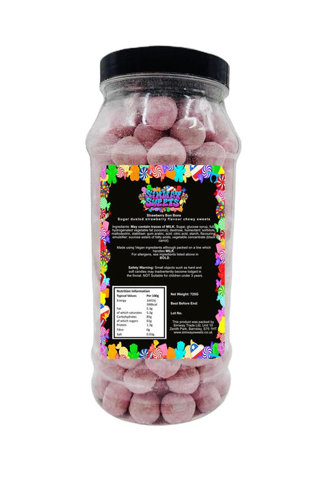 Delicious Strawberry BonBons - Retro Sweets in Gift Jar