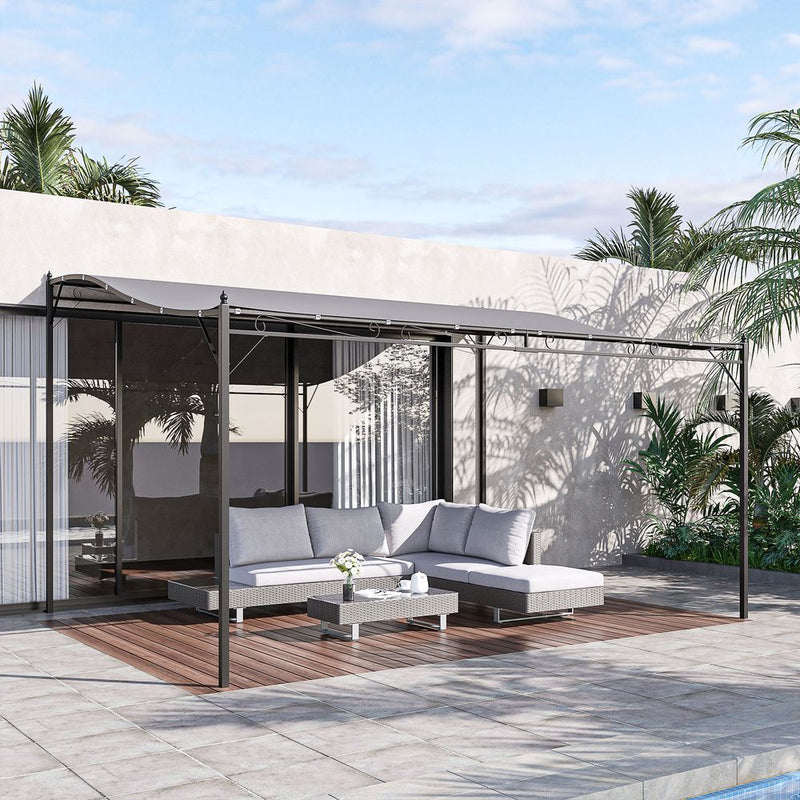 Premium Metal Wall Gazebo | Grey | 4x3 M Canopy | Best Quality