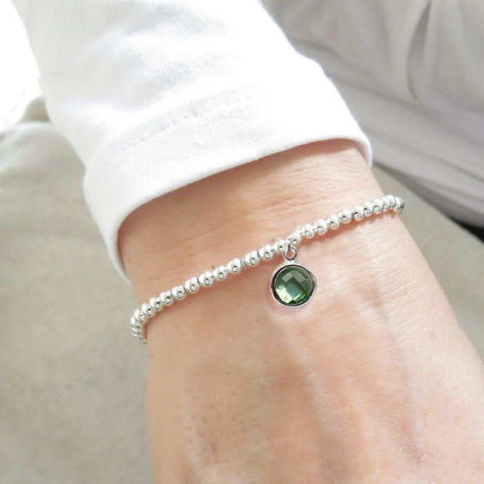 Delicate Pale Green August Birthstone Bracelet - High-Quality Beads