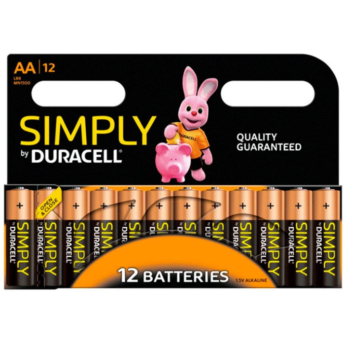 Duracell Simply AA Batteries, 12 Pack - High-Power, Long-Lasting Performance