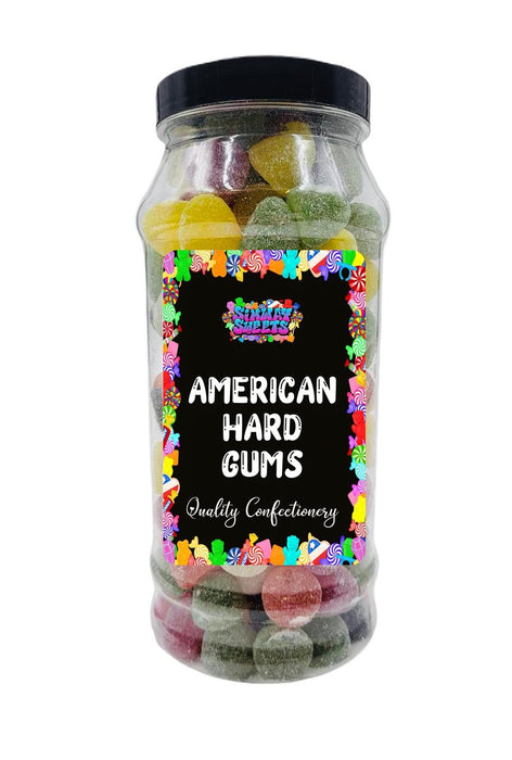 Retro Fruit Flavour American Hard Gums Gift Jar - Best Quality, Fast Shipping