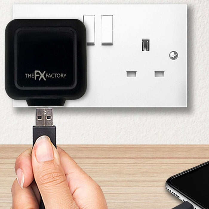 FX Powabud USB Charger - Black | 1A Fast Charging | Compact & Portable