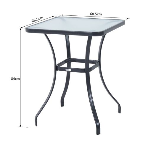 Square Glass Bistro Table Bar Dining Kitchen Breakfast Party Table 68.5x84 cm