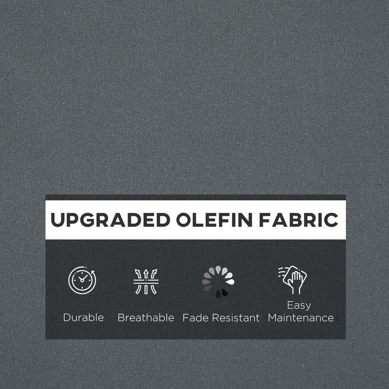 Outsunny Deep Seat Cushion Set - Grey, Removable/Washable Covers