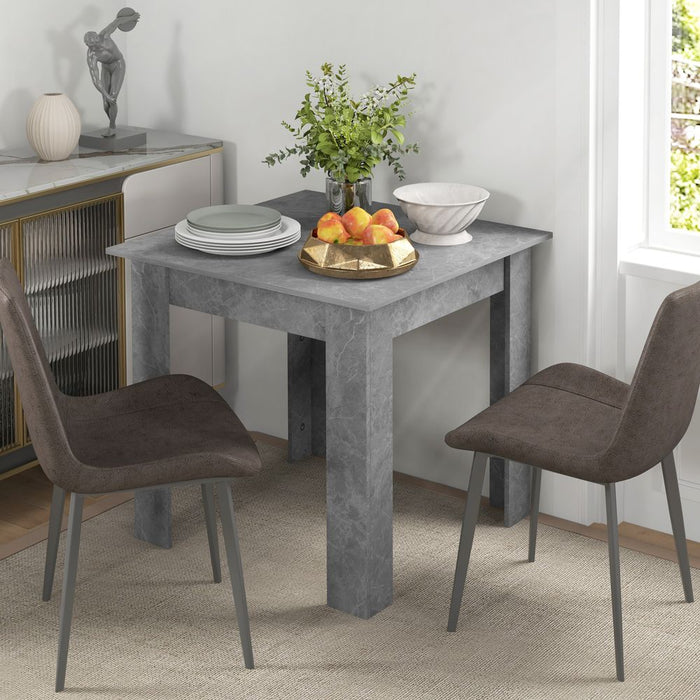 HOMCOM Square Dining Table: Faux Cement Effect in Living Room, Dining Room