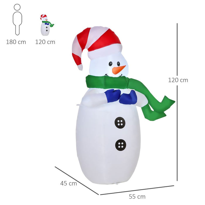 4ft Inflatable Standing Christmas Deco Large Waterproof Snowman LED Inflator