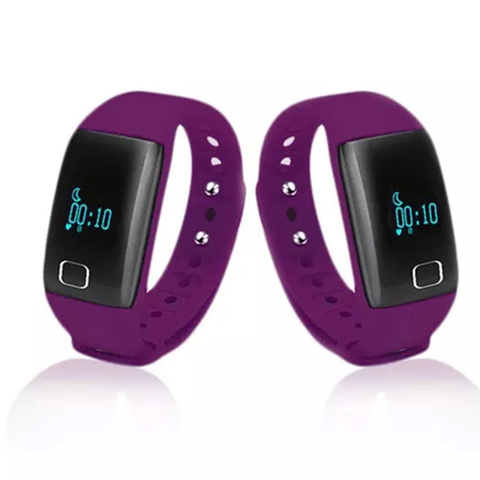 BaS-TeK T1 Waterproof Fitness Tracker with HRM - Purple