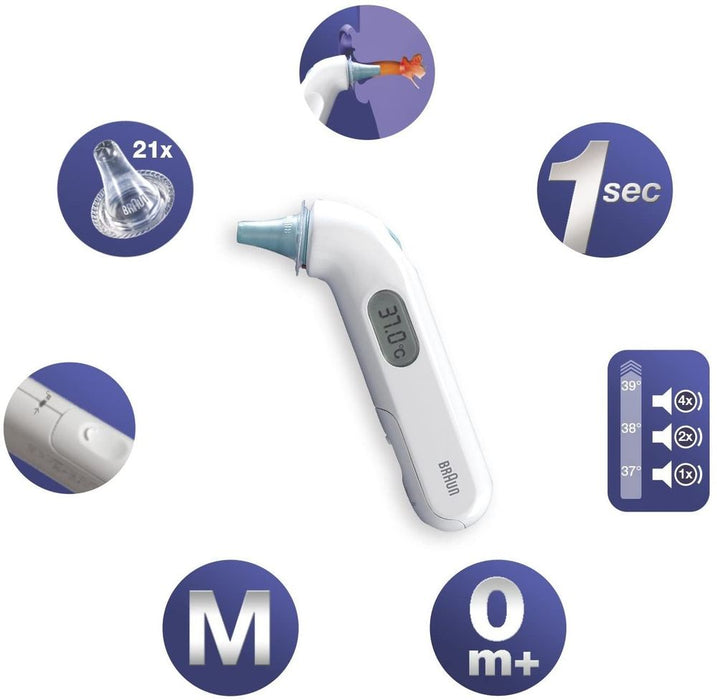 Braun ThermoScan 3 Infrared Ear Thermometer: Accurate & Fast Measurement. Doctor's Favorite