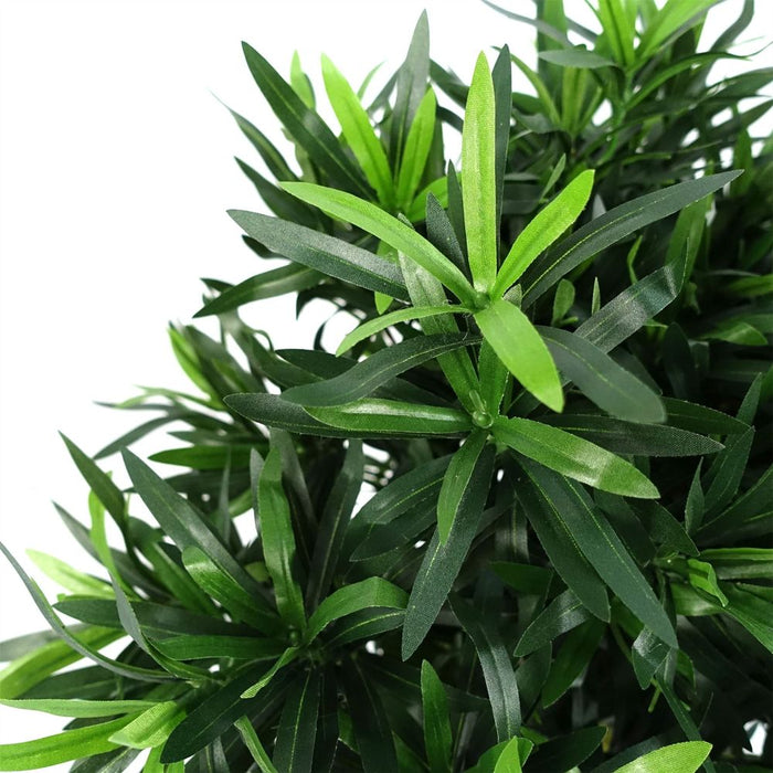 Premium 40cm Podocarpus Bush: Best Quality + Natural Trunk + Silk Leaves + Wired Branches