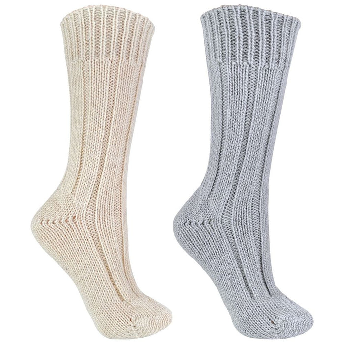 Ladies Cream 100% Pure Wool Bed Socks