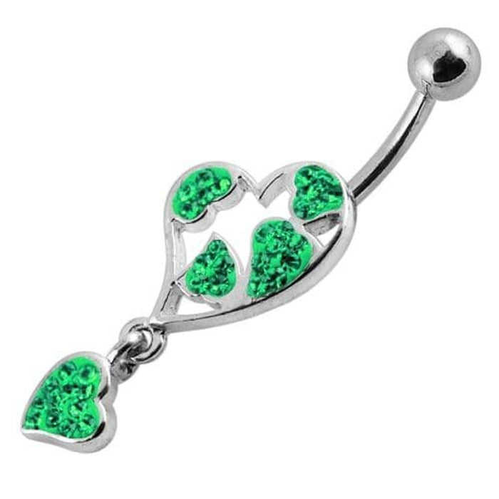 Heart Fancy Dangling Steel Banana Belly Ring