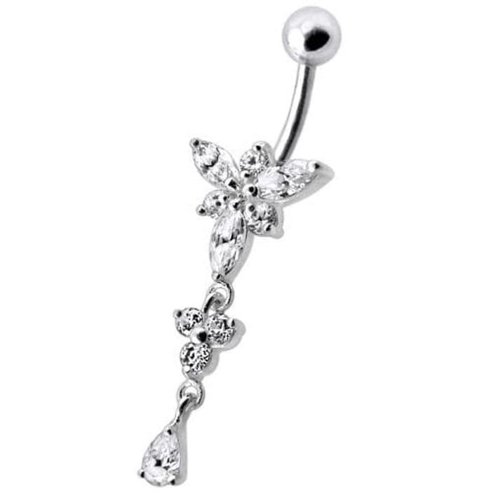 Fancy  Jeweled Dangling Belly Navel Ring