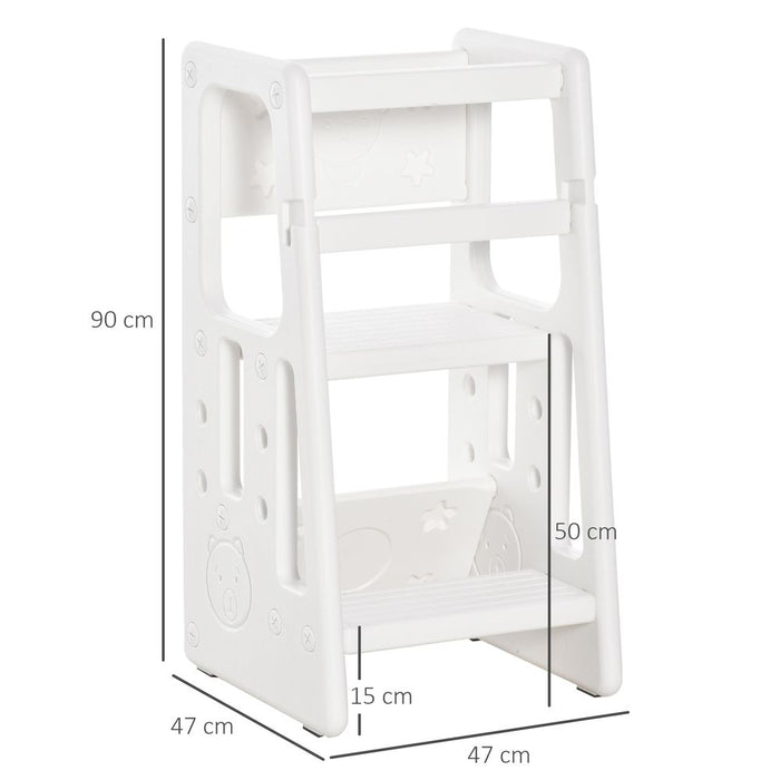 Premium Quality Adjustable Kids Step Stool - Boost Independence - HOMCOM