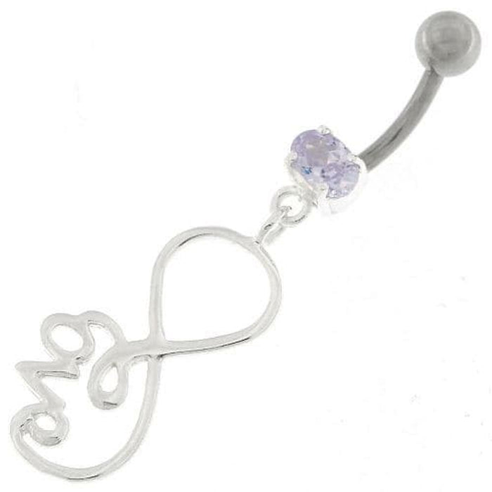 Infinity Love 925 Sterling Silver Belly Button Piercing