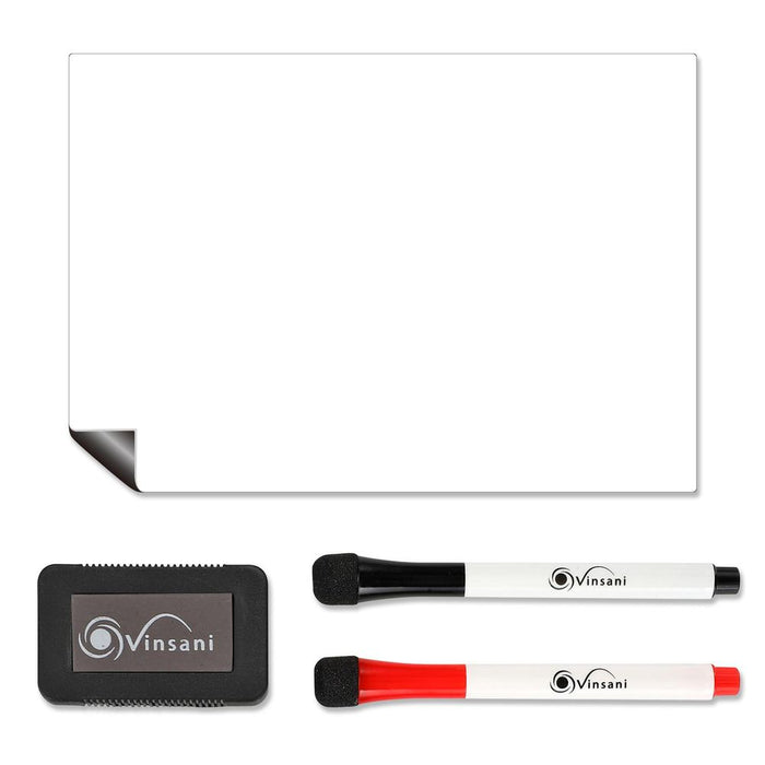 Vinsani A5 Whiteboard w/ 2 Markers and Eraser - High Quality, Versatile Design - Ideal for Home or Office Use!