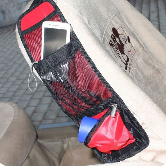 2pk Car Multi Side Pocket Seat Storage Bag Organizer Pouch - Red