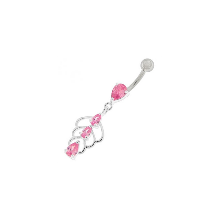 Triple Stone Jeweled Joining Belly Ring