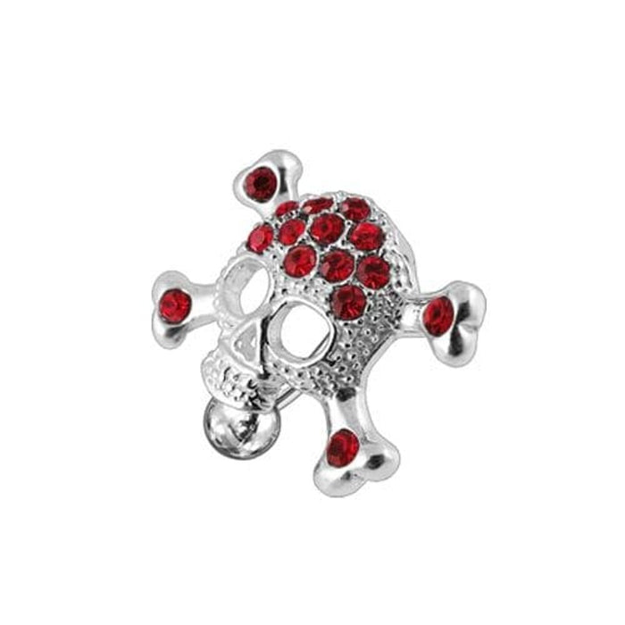 Crossbone Reverse Dangling Jewelled Belly Ring