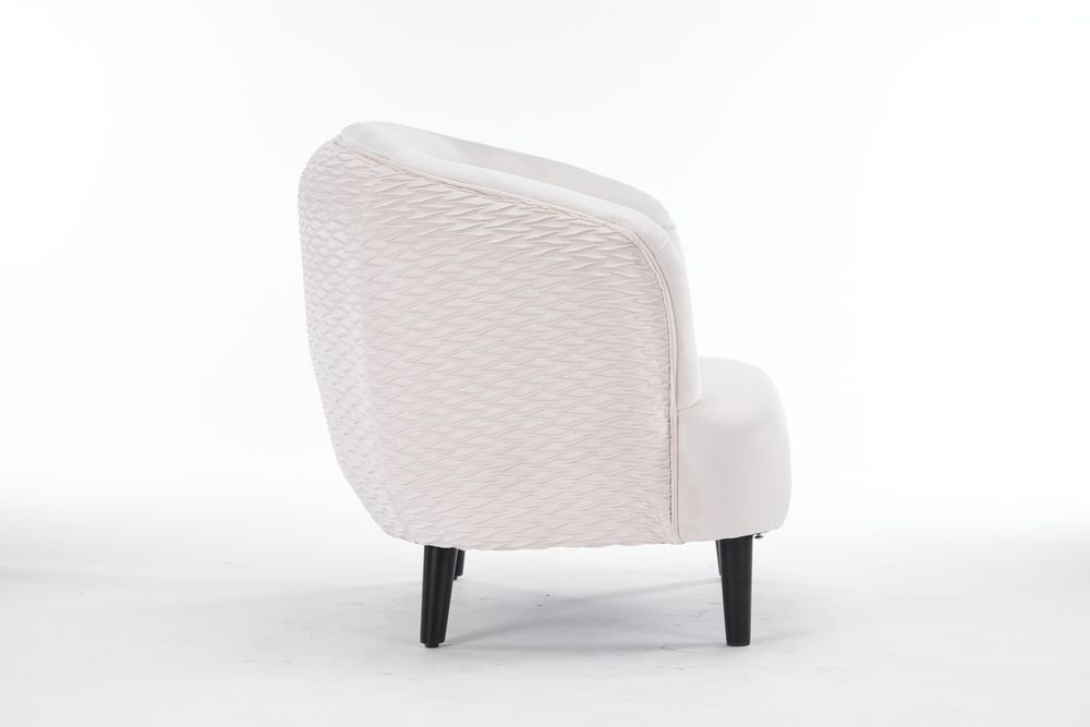 Premium Cream Velvet Arm Chair - 77CM - High Quality - Stylish & Modern - Ideal for Home & Office