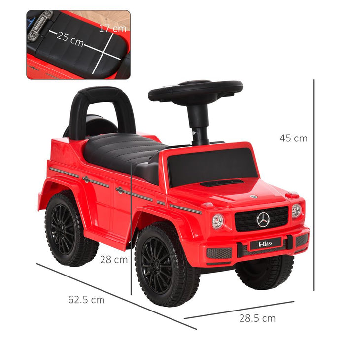 Benz G350 Kids Ride on Sliding Car w/ Under Seat Storage No Power Red HOMCOM