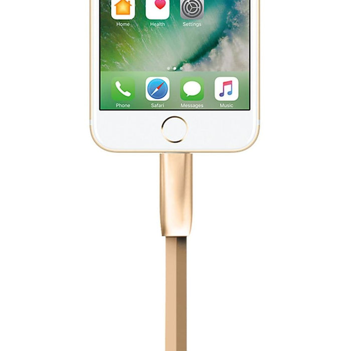 Premium Gold Zinc Alloy Lightning to USB Cable - Fast Charging, 1m